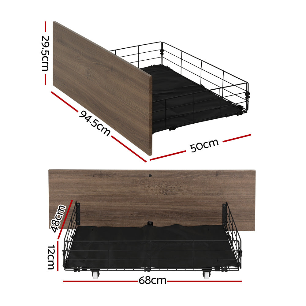 Artiss 2x Bed Frame Storage Drawers Trundle Black-Furniture &gt; Bedroom-PEROZ Accessories