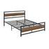 Artiss Bed Frame Double Size Metal Base Mattress Platform Foundation Black DREW-Furniture > Bedroom-PEROZ Accessories