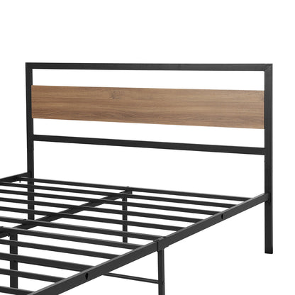 Artiss Bed Frame Double Size Metal Base Mattress Platform Foundation Black DREW-Furniture &gt; Bedroom-PEROZ Accessories