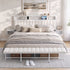 Artiss King Metal Bed Frame Boucle Headboard Charging Station Side Table White-Furniture > Bedroom > Beds & Bed Frames-PEROZ Accessories