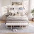 Artiss Queen Metal Bed Frame Boucle Headboard Charging Station Side Table White-Furniture > Bedroom > Beds & Bed Frames-PEROZ Accessories