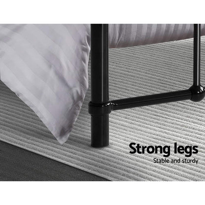 Artiss Bed Frame Metal Frames LEO - Single (Black)-Furniture &gt; Bedroom-PEROZ Accessories