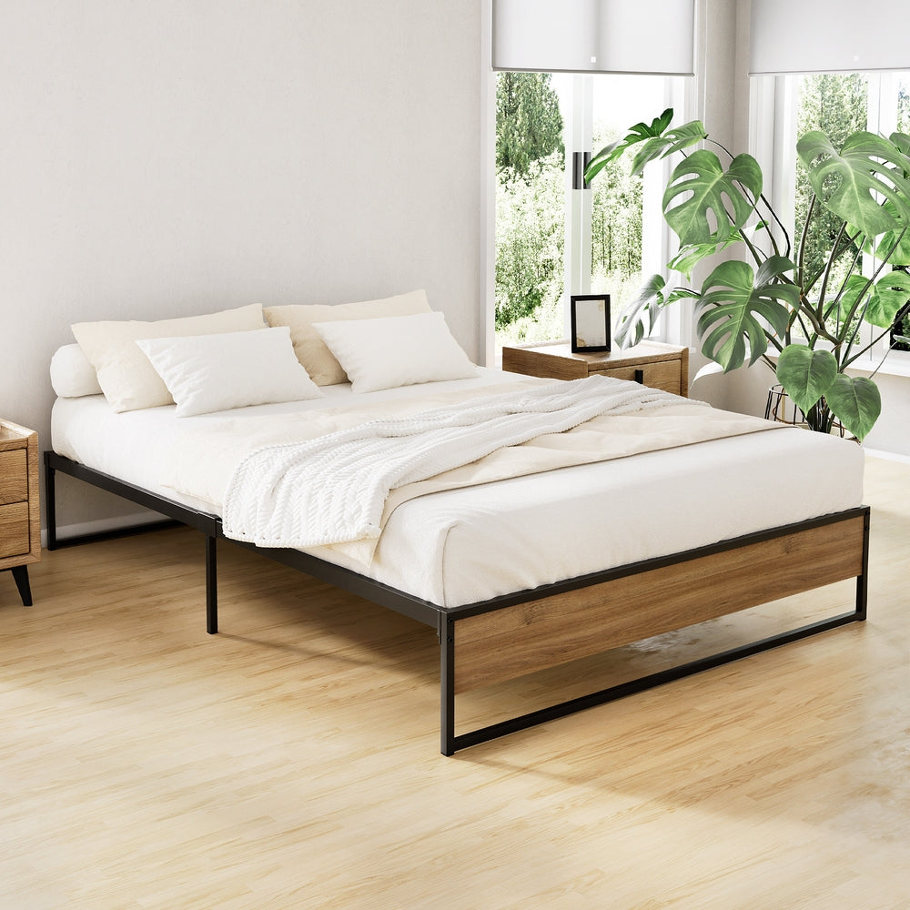 Artiss Bed Frame Metal Frame Bed Base OSLO - Double-Bed Frames-PEROZ Accessories