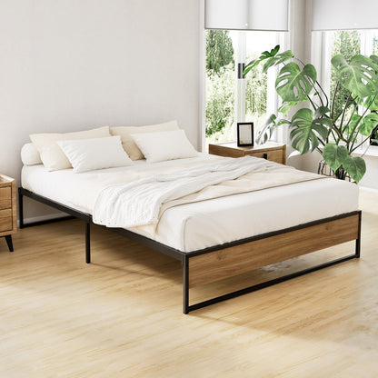 Artiss Bed Frame Metal Frame Bed Base OSLO - Double-Bed Frames-PEROZ Accessories