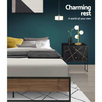 Artiss Bed Frame Metal Frame Bed Base OSLO - Queen-Bed Frames-PEROZ Accessories