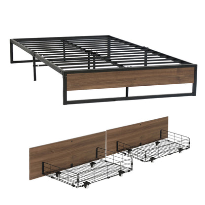 Artiss Bed Frame Metal Frame Queen Size Bed Base 2 Drawers OSLO-Furniture > Bedroom > Beds &amp; Bed Frames-PEROZ Accessories