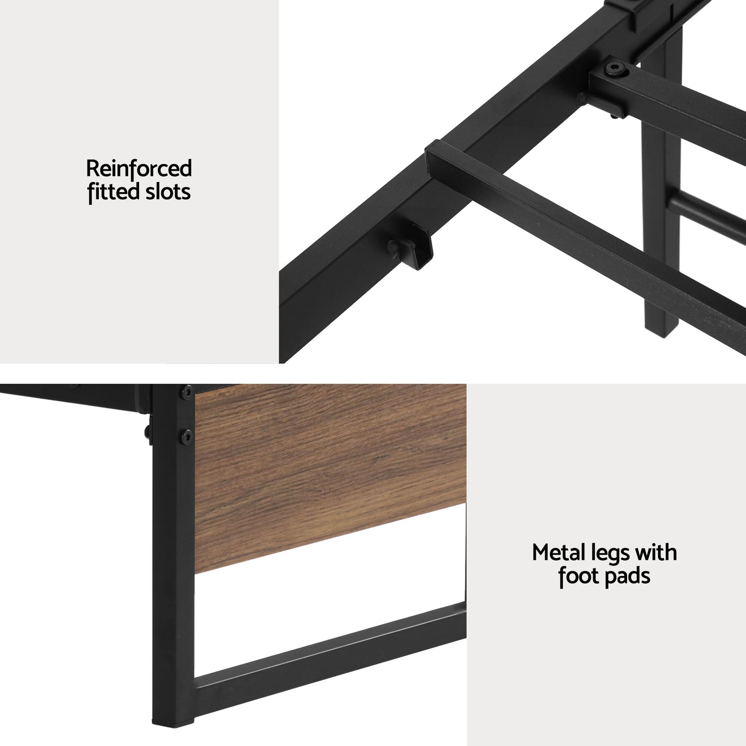 Artiss Bed Frame Metal Frame Queen Size Bed Base 2 Drawers OSLO-Furniture > Bedroom > Beds &amp; Bed Frames-PEROZ Accessories