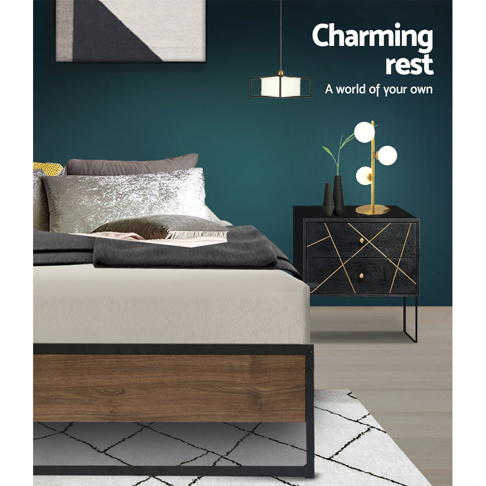 Artiss Bed Frame Metal Frame Bed Base OSLO - Single-Bed Frames-PEROZ Accessories