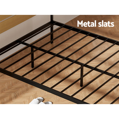 Artiss Bed Frame Double Size Metal Base Mattress Platform Foundation Black PAULA-Furniture &gt; Bedroom-PEROZ Accessories