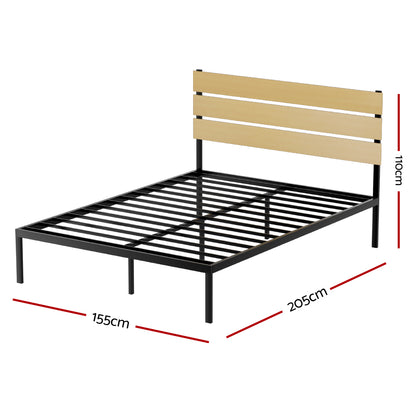 Artiss Bed Frame Queen Size Metal Base Mattress Platform Foundation Black PAULA-Furniture &gt; Bedroom-PEROZ Accessories