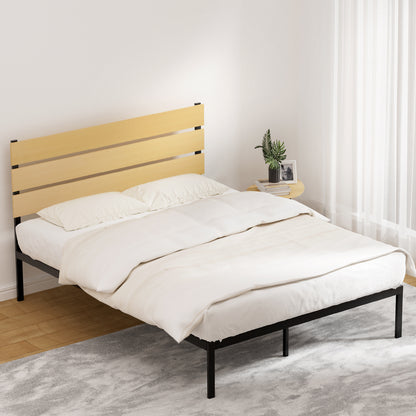 Artiss Bed Frame Queen Size Metal Base Mattress Platform Foundation Black PAULA-Furniture &gt; Bedroom-PEROZ Accessories