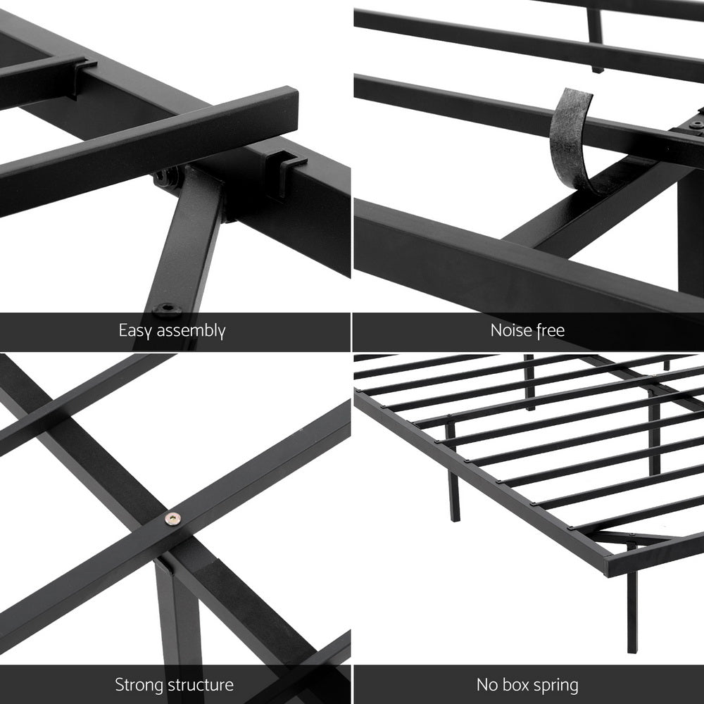 Artiss King Bed Frame,Floating Metal Bed Frame with Smart LED Lights - Sturdy Metal Platform Bed Base, Silent Design, Tool-Free Assembly, 300KG Capacity for Home/Hotel/Master Bedroom-Furniture &gt; Bedroom &gt; Beds &amp; Bed Frames-PEROZ Accessories
