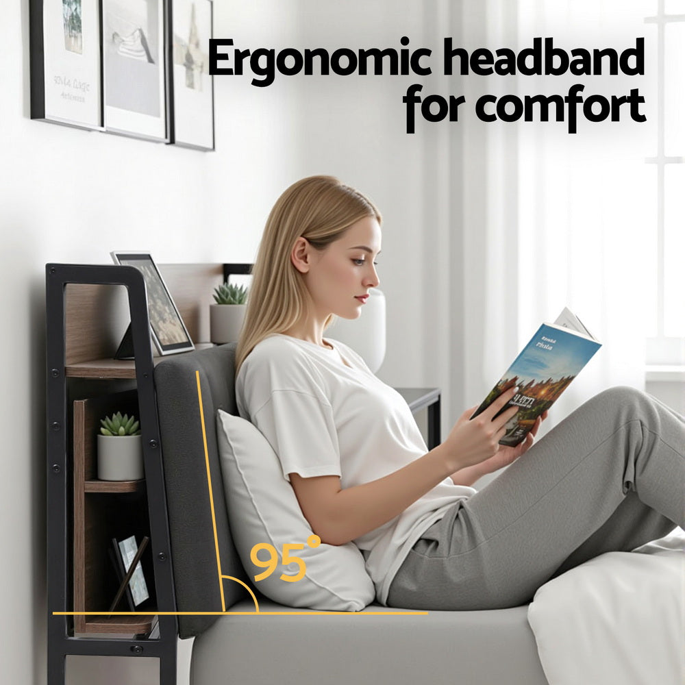 Artiss Metal Bed Frame Double Size with 2-Tier Hidden Storage with Charging Station-Furniture > Bedroom > Beds &amp; Bed Frames-PEROZ Accessories