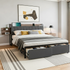 Artiss Metal Bed Frame King Size with 2-Tier Hidden Storage with Charging Station-Furniture > Bedroom > Beds & Bed Frames-PEROZ Accessories