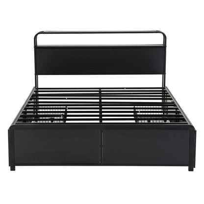 Artiss Queen Metal Bed Frame 4 Drawers Hidden Storage Headboard HEDY