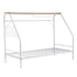 Artiss Single House Bed Frame Metal Canopy Bed Storage Shelf for Kids White-Furniture > Bedroom > Beds & Bed Frames-PEROZ Accessories