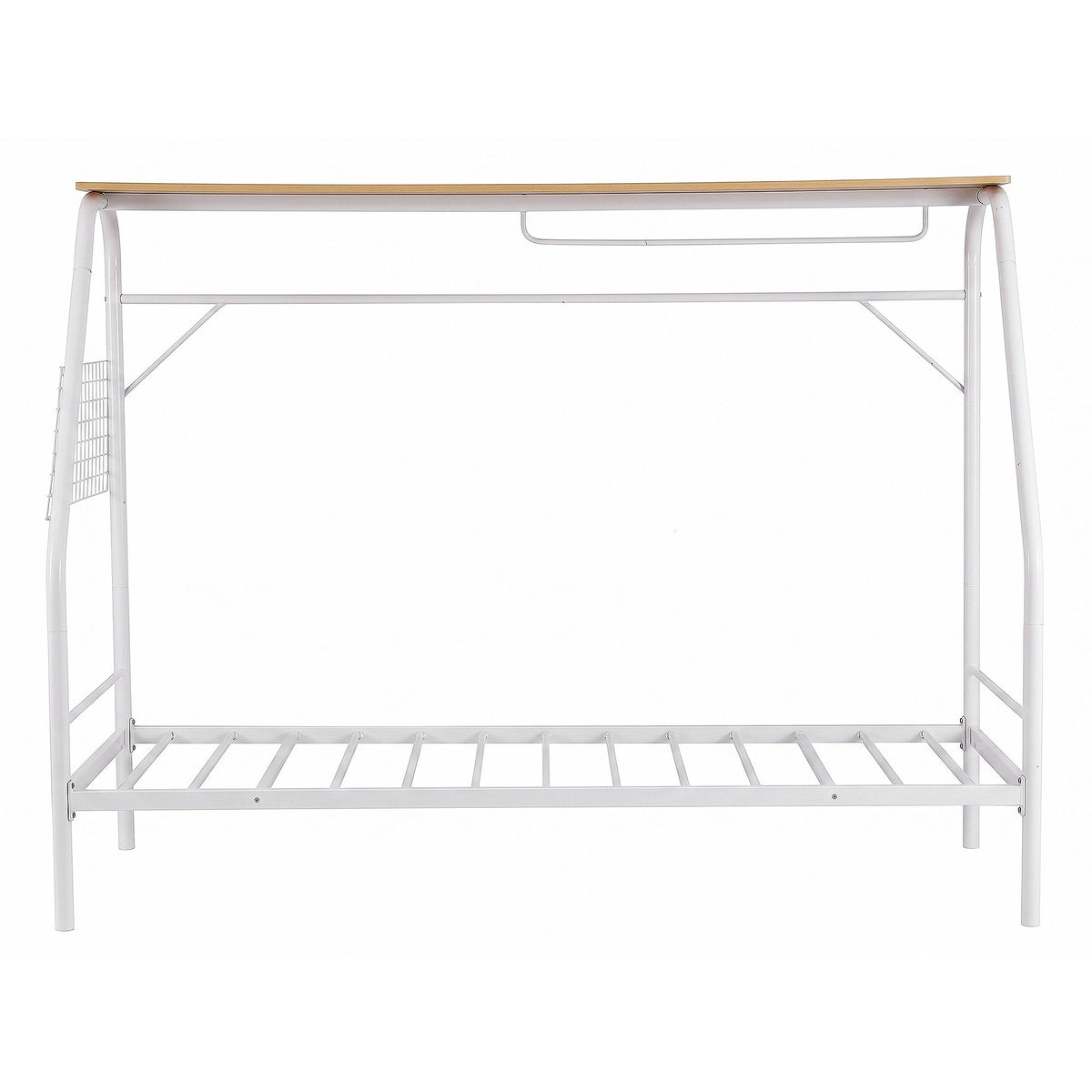 Artiss Single House Bed Frame Metal Canopy Bed Storage Shelf for Kids White-Furniture > Bedroom > Beds &amp; Bed Frames-PEROZ Accessories