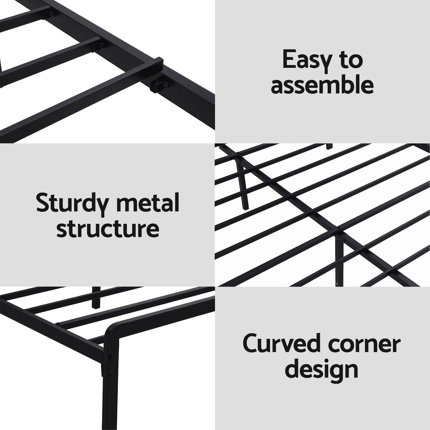Artiss Bed Frame Queen Size LED Metal Bed Base with Charging Station LAN-Furniture > Bedroom > Beds &amp; Bed Frames-PEROZ Accessories