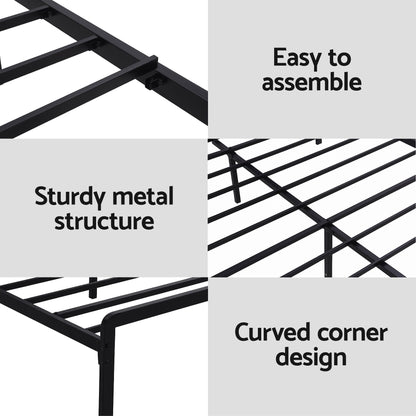 Artiss Bed Frame Queen Size LED Metal Bed Base with Charging Station LAN-Furniture > Bedroom > Beds &amp; Bed Frames-PEROZ Accessories