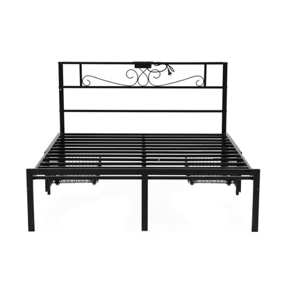 Artiss Double Bed Frame with Charging Station &amp; Storage Drawers Metal