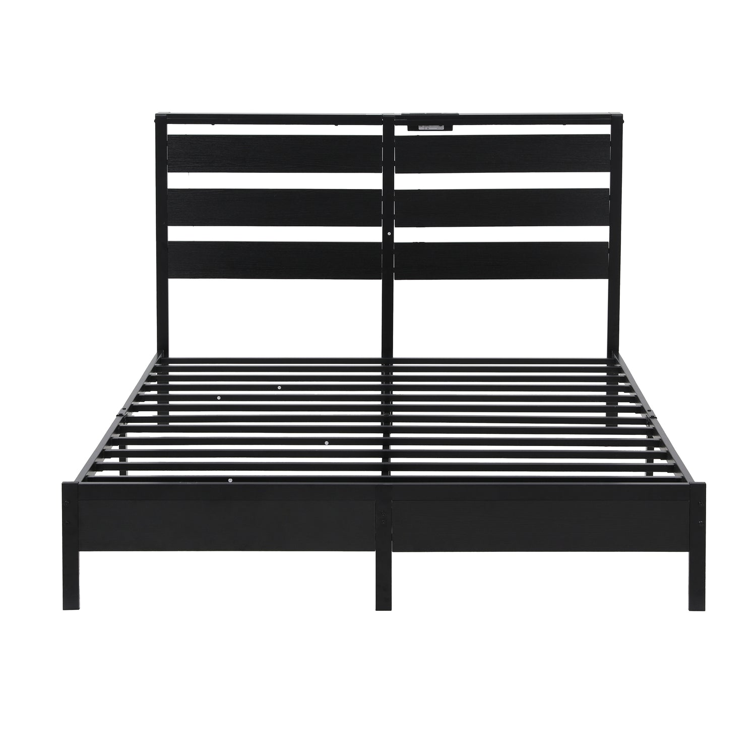 Artiss Bed Frame Double Size LED Metal Bed Base with Charging Station-Furniture > Bedroom > Beds &amp; Bed Frames-PEROZ Accessories
