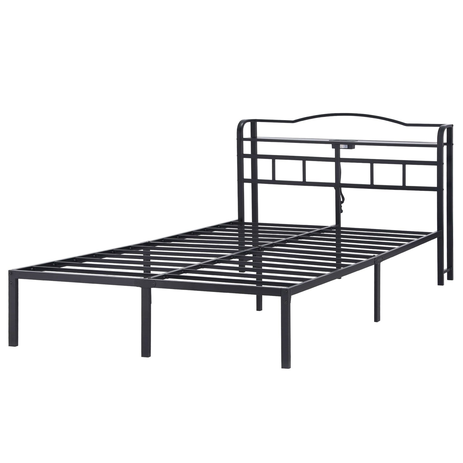 Artiss Bed Frame Double Size with Charging Station WAVE-Furniture > Bedroom > Beds &amp; Bed Frames-PEROZ Accessories