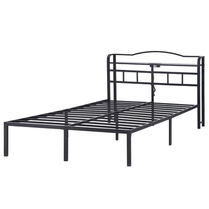 Artiss Bed Frame Double Size with Charging Station WAVE-Furniture > Bedroom > Beds &amp; Bed Frames-PEROZ Accessories