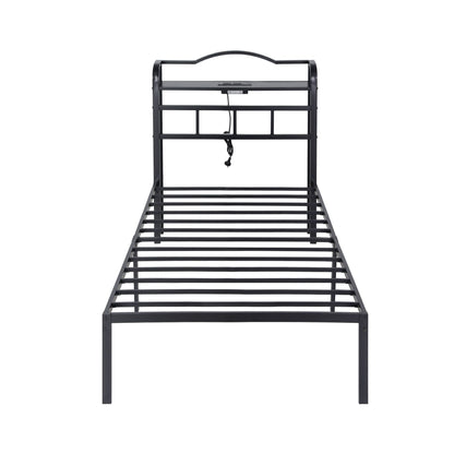 Artiss Bed Frame Single Size with Charging Station WAVE-Furniture > Bedroom > Beds &amp; Bed Frames-PEROZ Accessories