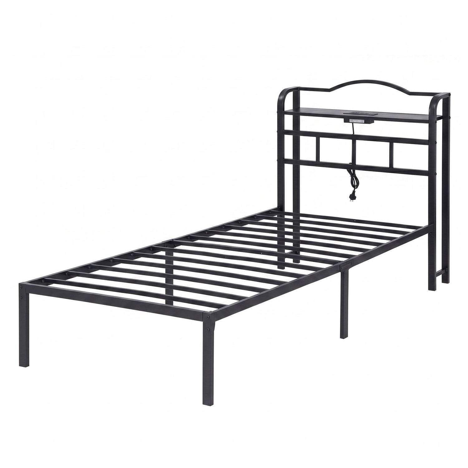 Artiss Bed Frame Single Size with Charging Station WAVE-Furniture > Bedroom > Beds &amp; Bed Frames-PEROZ Accessories