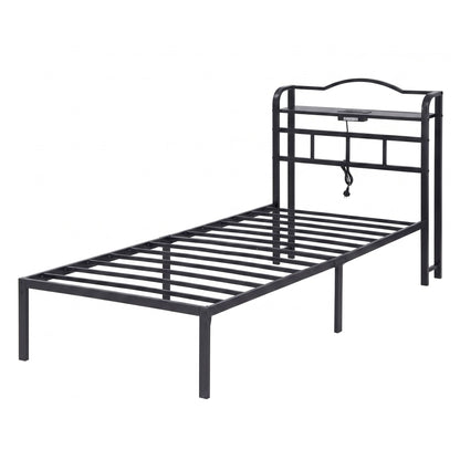 Artiss Bed Frame Single Size with Charging Station WAVE-Furniture > Bedroom > Beds &amp; Bed Frames-PEROZ Accessories