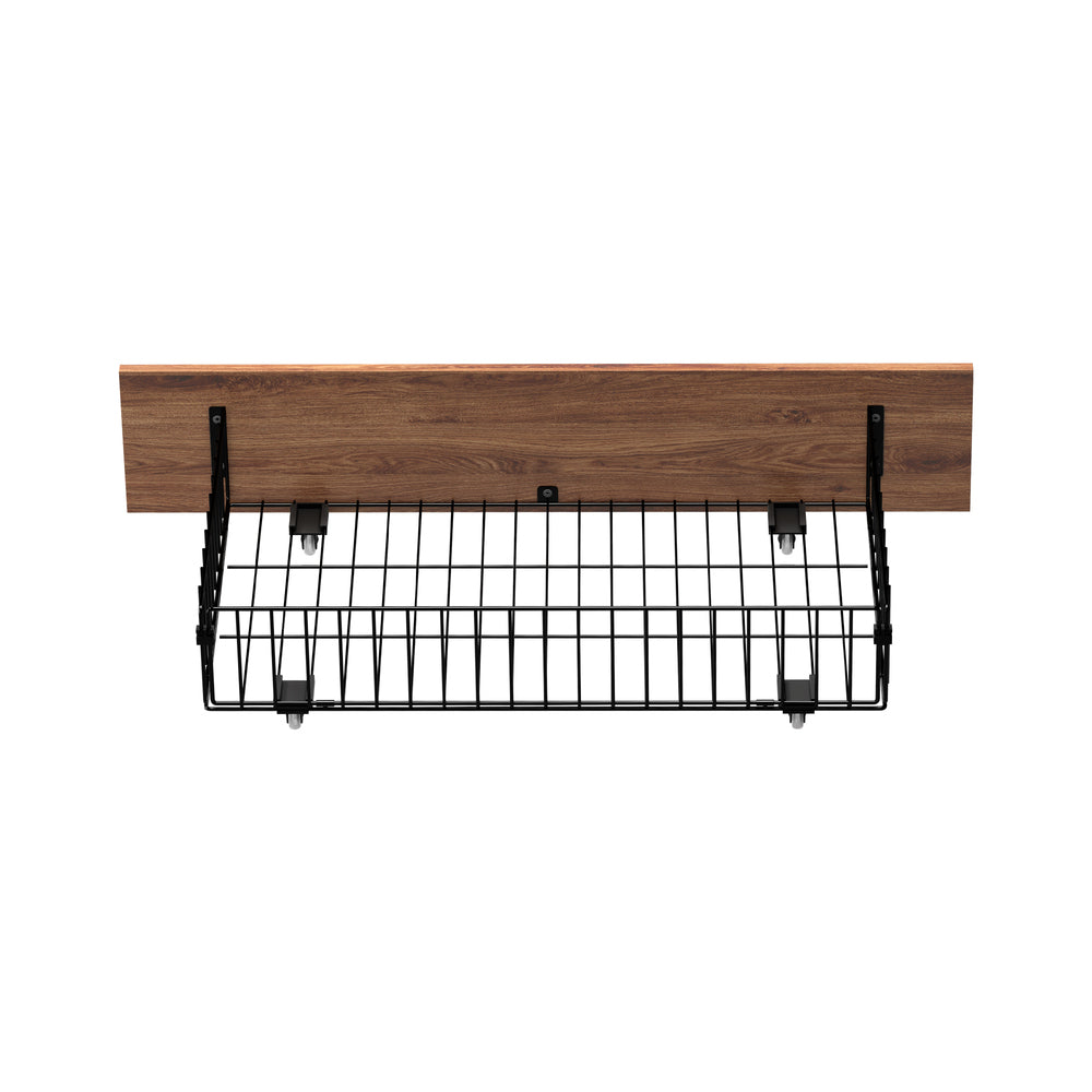 Oikiture 2x Bed Frame Storage Drawers with Wheels Metal Brown-Bed Drawer-PEROZ Accessories