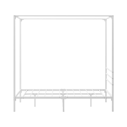 Oikiture Metal Canopy Bed Frame Double Size White-Metal Bed Frames-PEROZ Accessories