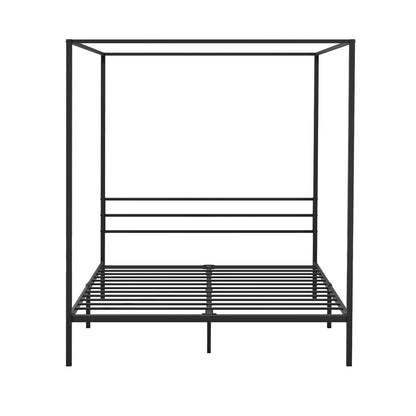 Oikiture Metal Canopy Bed Frame Queen Size Platform-Metal Bed Frames-PEROZ Accessories