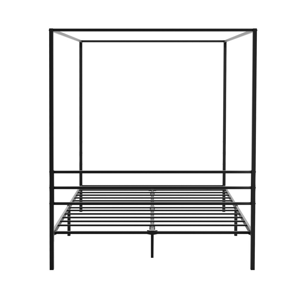 Oikiture Metal Canopy Bed Frame Queen Size Platform-Metal Bed Frames-PEROZ Accessories