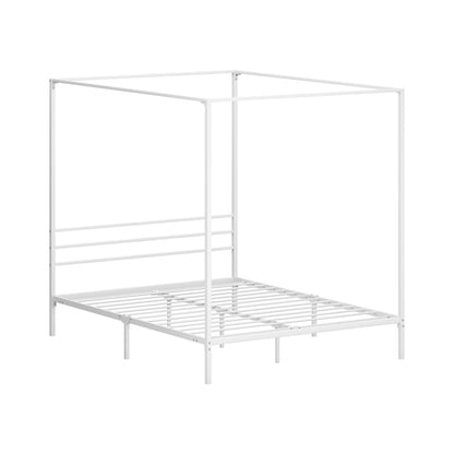 Oikiture Metal Canopy Bed Frame Queen Size White-Metal Bed Frames-PEROZ Accessories