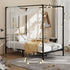 Oikiture Metal Canopy Bed Frame Single Size Platform-Metal Bed Frames-PEROZ Accessories
