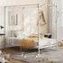 Oikiture Metal Canopy Bed Frame Single Size White-Metal Bed Frames-PEROZ Accessories