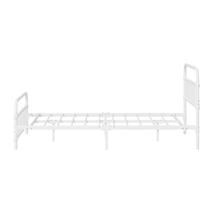 Oikiture Bed Frame Metal Double Size Bed Platform White-Metal Bed Frames-PEROZ Accessories