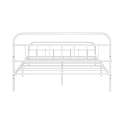 Oikiture Bed Frame Metal Double Size Bed Platform White-Metal Bed Frames-PEROZ Accessories
