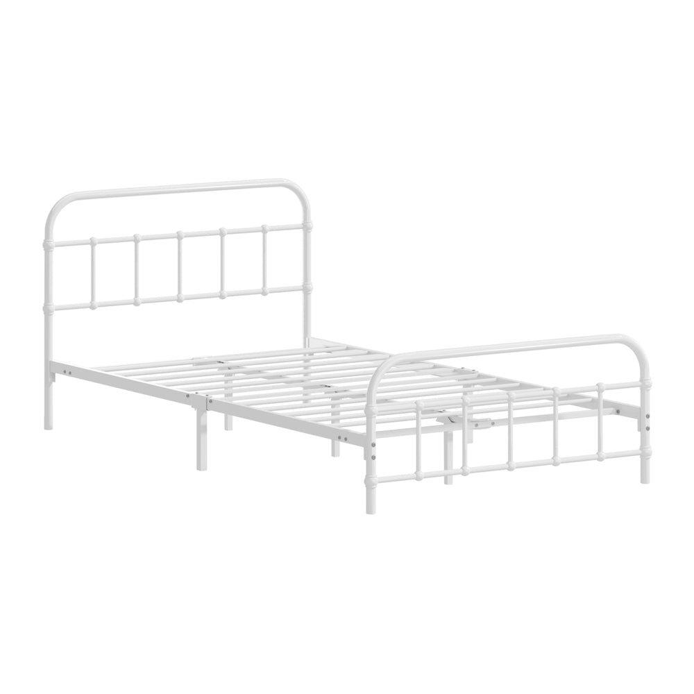 Oikiture Bed Frame Metal King Single Bed Platform White-Metal Bed Frames-PEROZ Accessories