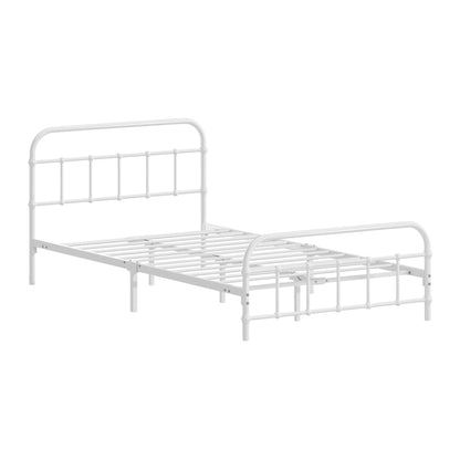 Oikiture Bed Frame Metal King Single Bed Platform White-Metal Bed Frames-PEROZ Accessories