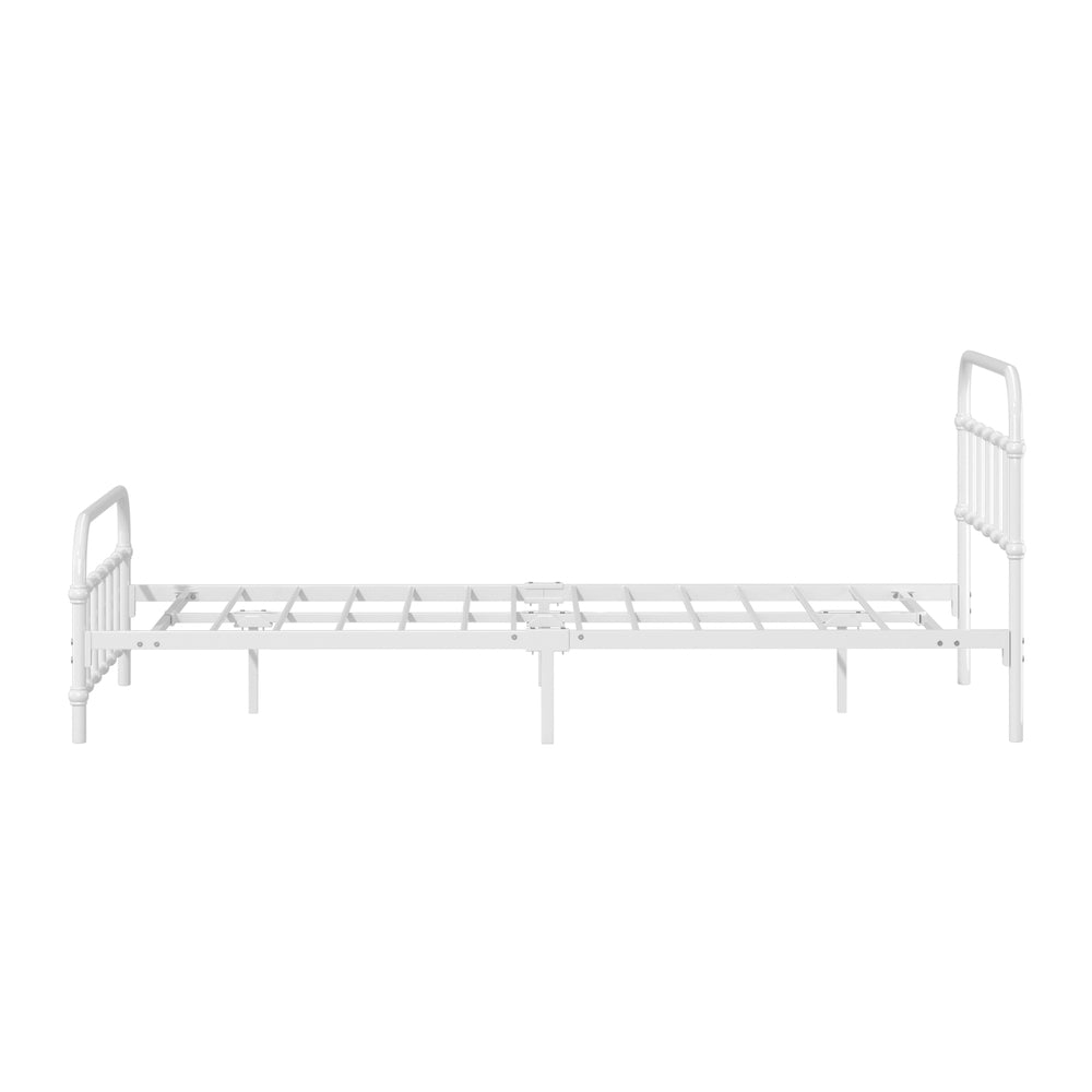 Oikiture Bed Frame Metal King Single Bed Platform White-Metal Bed Frames-PEROZ Accessories