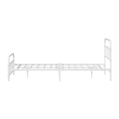 Oikiture Bed Frame Metal King Single Bed Platform White-Metal Bed Frames-PEROZ Accessories