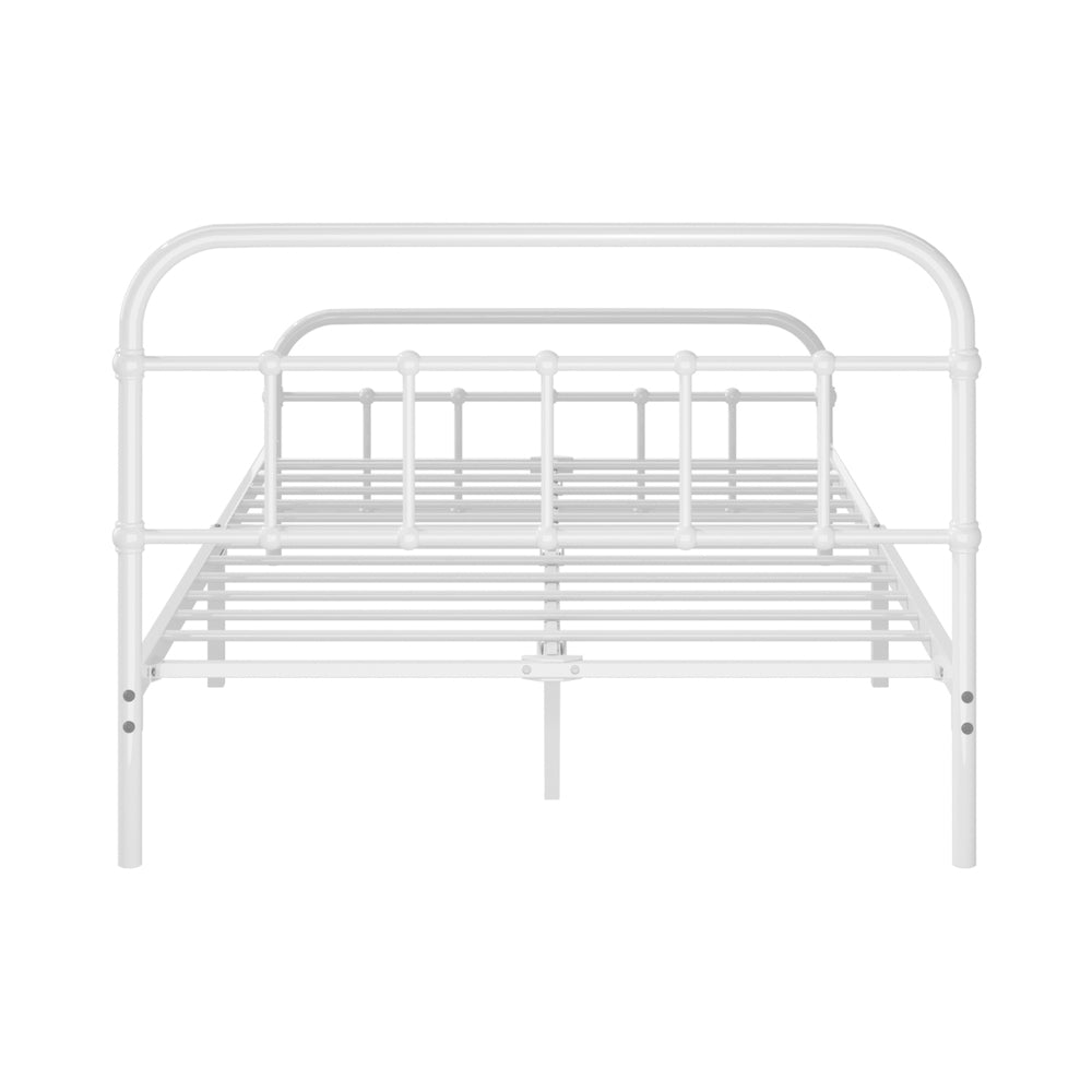 Oikiture Bed Frame Metal King Single Bed Platform White-Metal Bed Frames-PEROZ Accessories
