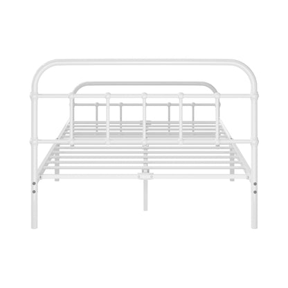 Oikiture Bed Frame Metal King Single Bed Platform White-Metal Bed Frames-PEROZ Accessories