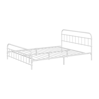 Oikiture Bed Frame Metal Queen Size Bed Platform White-Metal Bed Frames-PEROZ Accessories