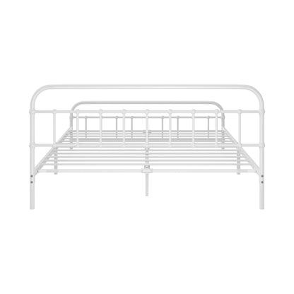 Oikiture Bed Frame Metal Queen Size Bed Platform White-Metal Bed Frames-PEROZ Accessories