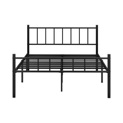 Oikiture Bed Frame Double Size Metal Base Platform Black COMA-Metal Bed Frame-PEROZ Accessories