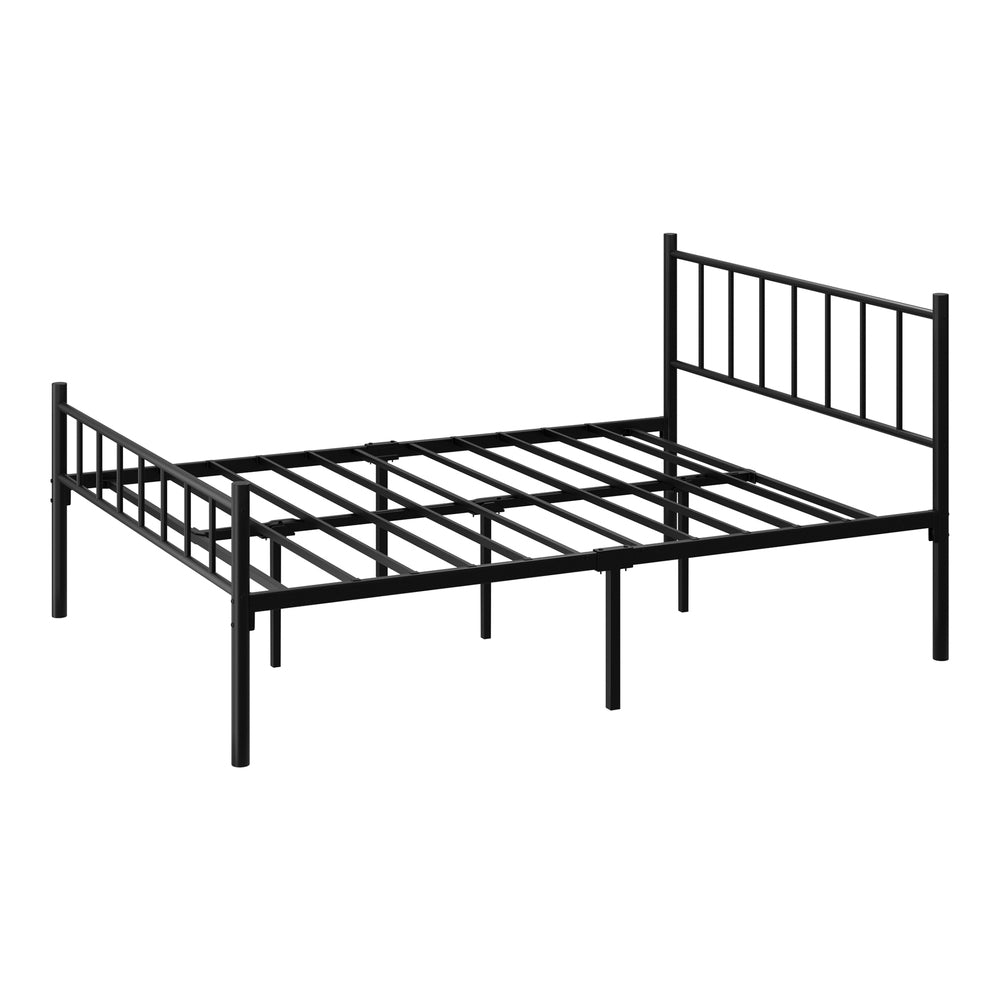 Oikiture Bed Frame Double Size Metal Base Platform Black COMA-Metal Bed Frame-PEROZ Accessories