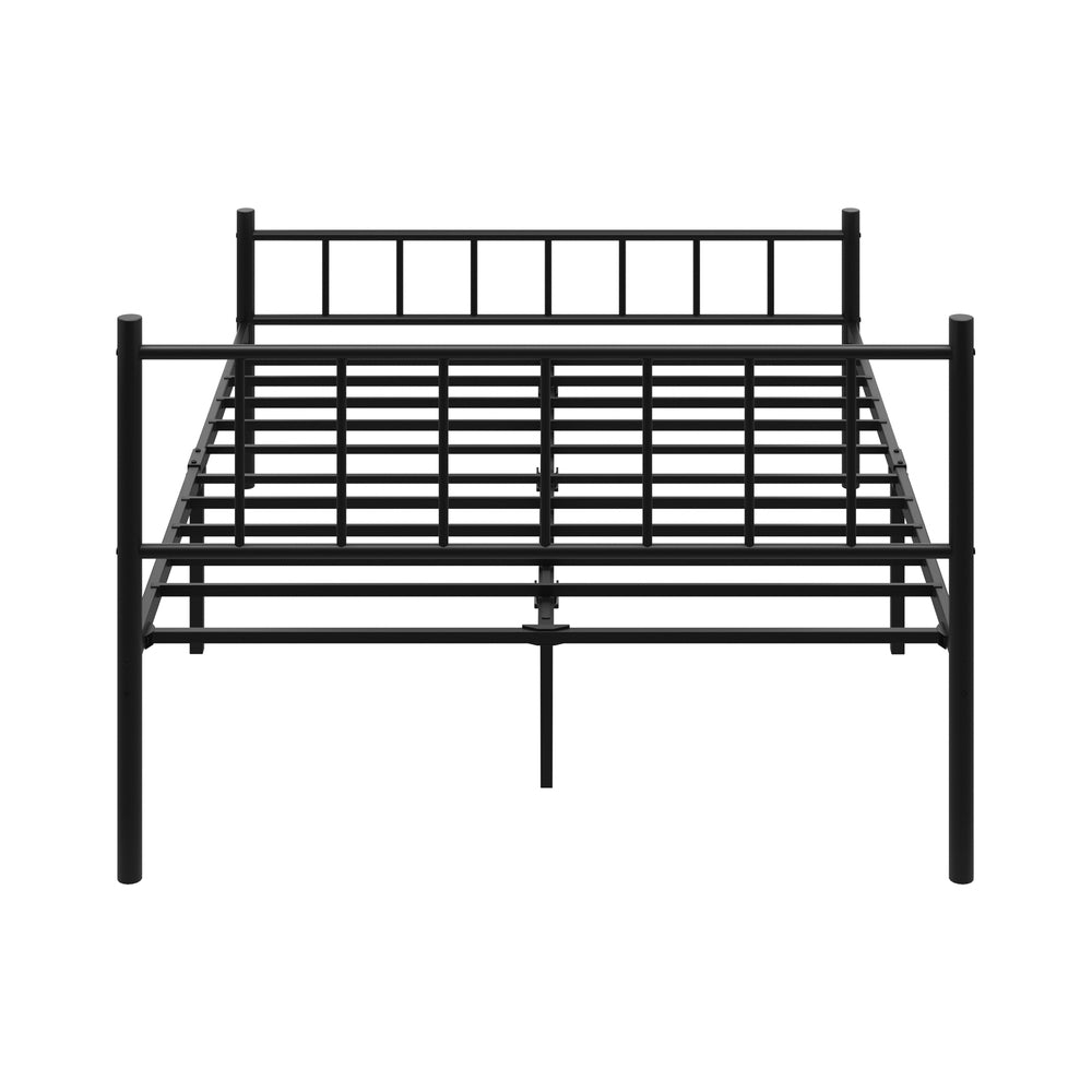 Oikiture Bed Frame Double Size Metal Base Platform Black COMA-Metal Bed Frame-PEROZ Accessories